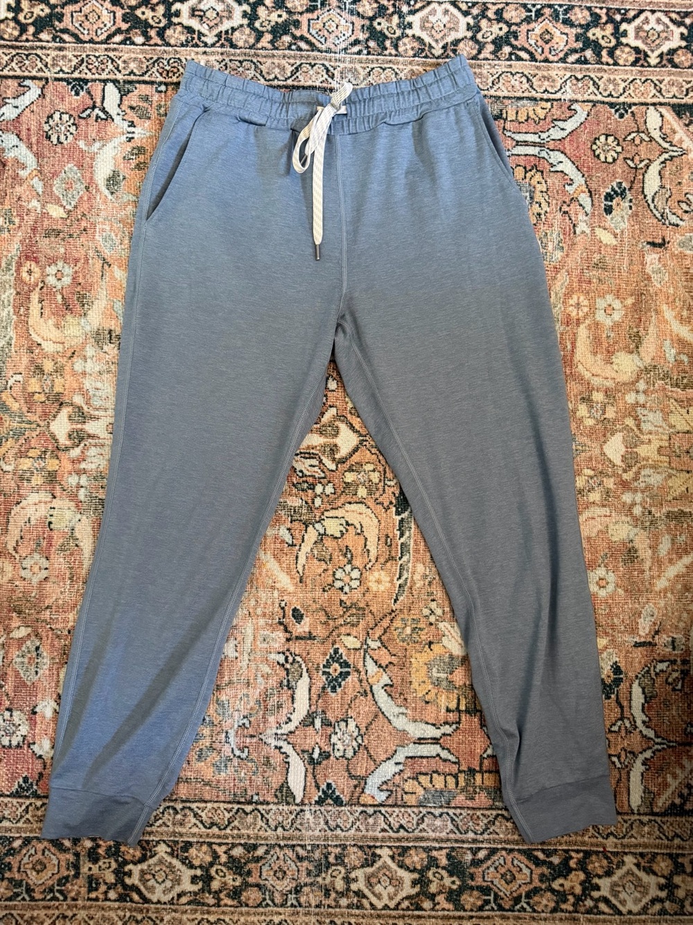 Vuori Heather Slate Blue Women's Joggers with Drawstring